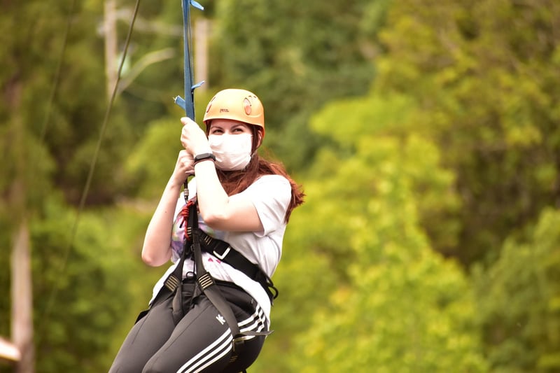 Zip-lining in the forest
